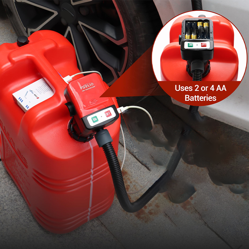 Fuel transfer pump with built-in battery
