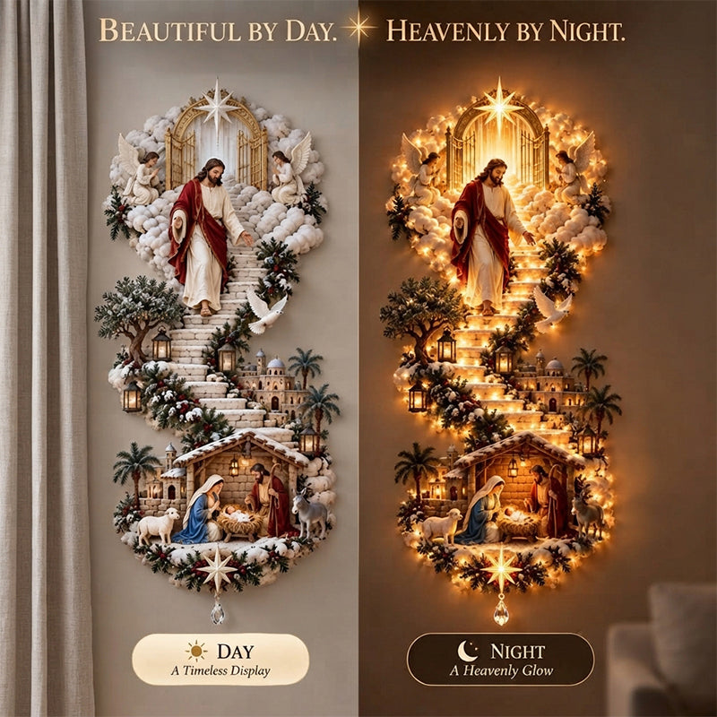 Jesus Light of Heaven Christmas Wall Hanging