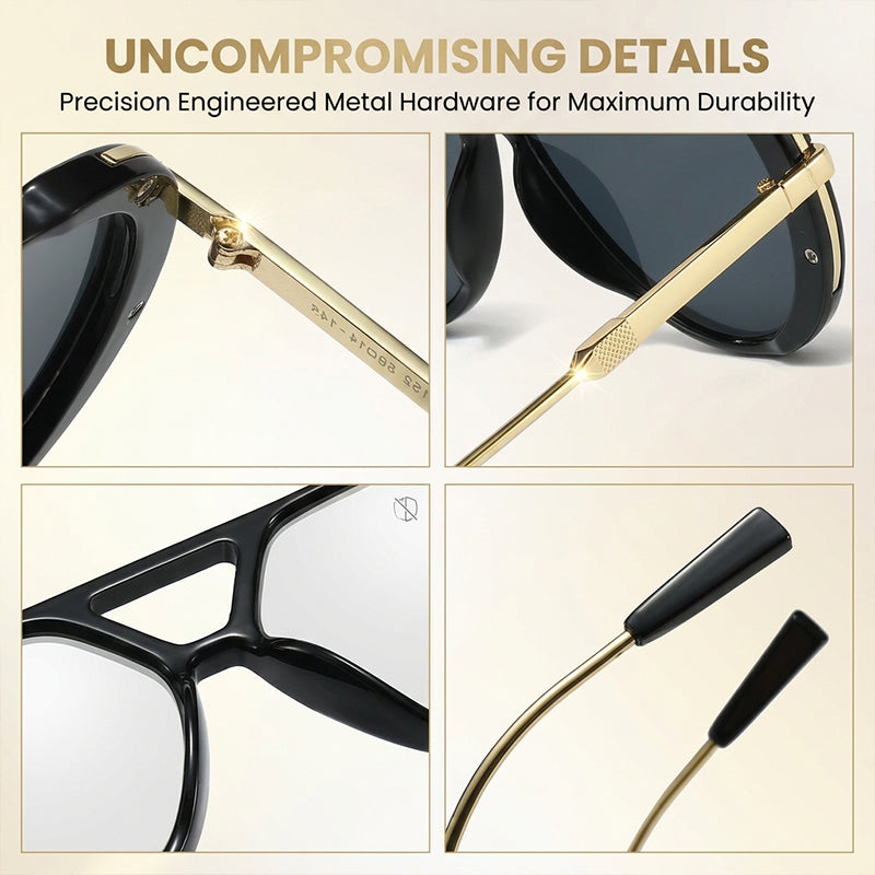 Retro Double Beam Face-Slimming Sunglasses