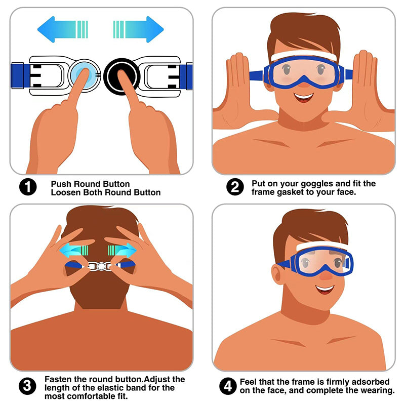 High Definition Waterproof Anti-fog Large Frame Swimming Goggles