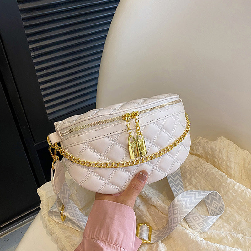 Versatile diamond plaid chest bag