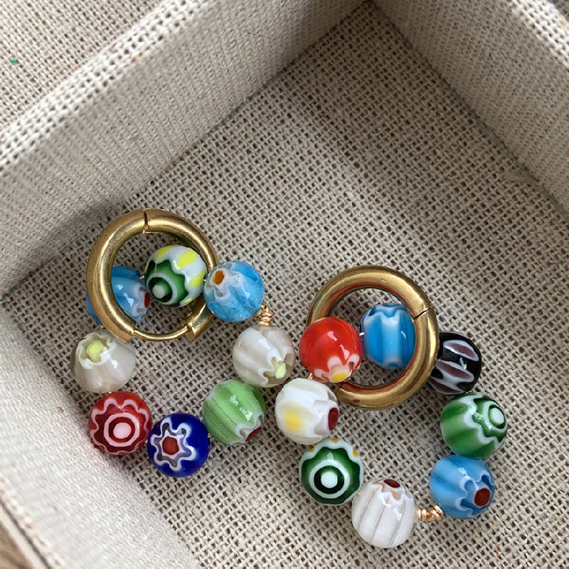Bohemian Colorful Lucite Beads Earrings