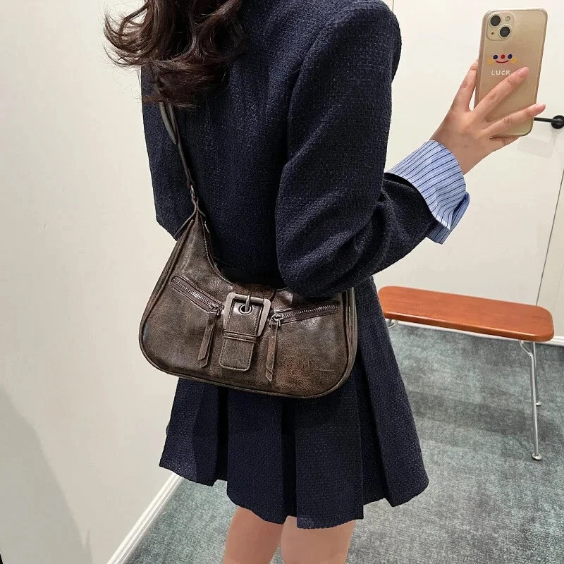 Women's Vintage PU Leather Shoulder Bag