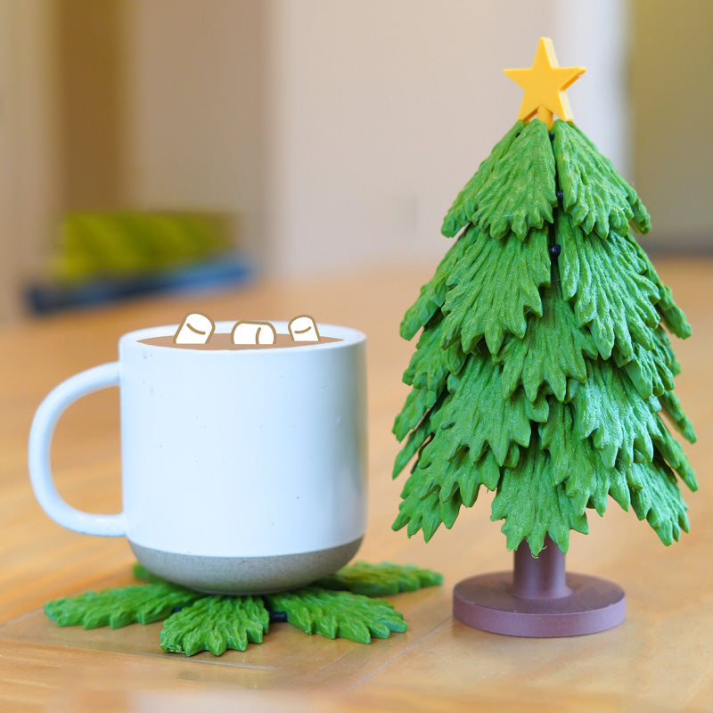 Christmas tree multifunctional coaster