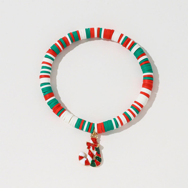 Christmas clay beaded bracelet