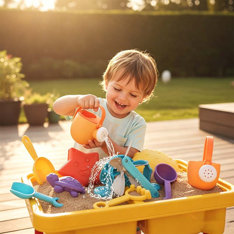 Kids Indoor & Outdoor Beach Water Table Playset – 15-Piece Set
