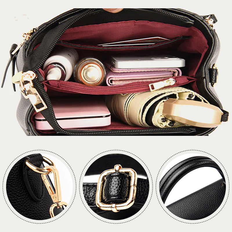 Classic Tote For Commuting Outing Minimalist Small Leather Handbag