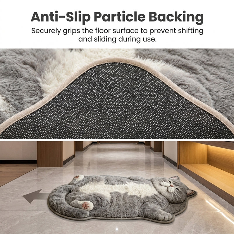 Lazy Cat-Shaped Faux Cashmere Rug