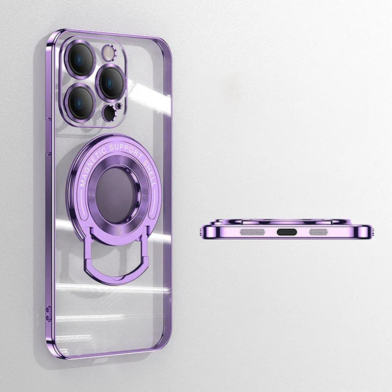 Magnetic Holder Plating Phone Case for iPhone