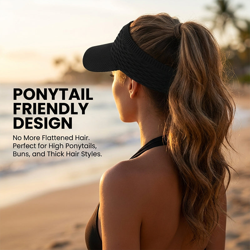 Women's Wide Brim Open-Top Sun Visor Hat