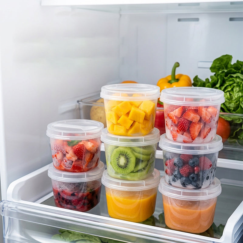 Clear Dessert Cups with Lids & Spoons