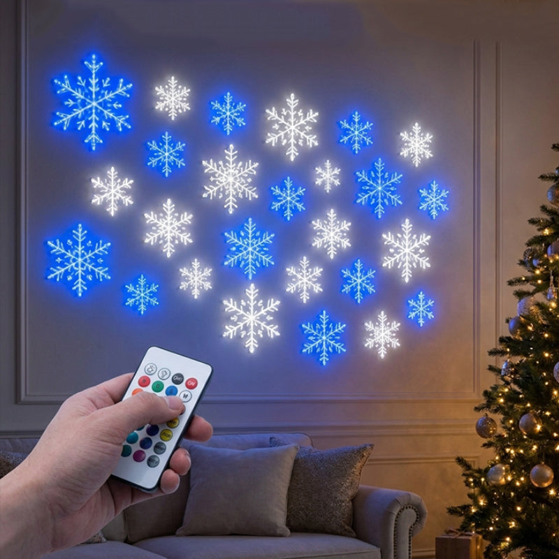 LED Snowflake Glow Wall Decor Set