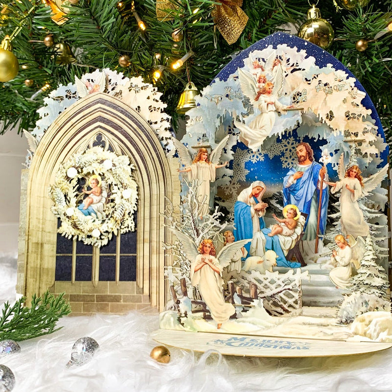 Christmas birth scene greeting card