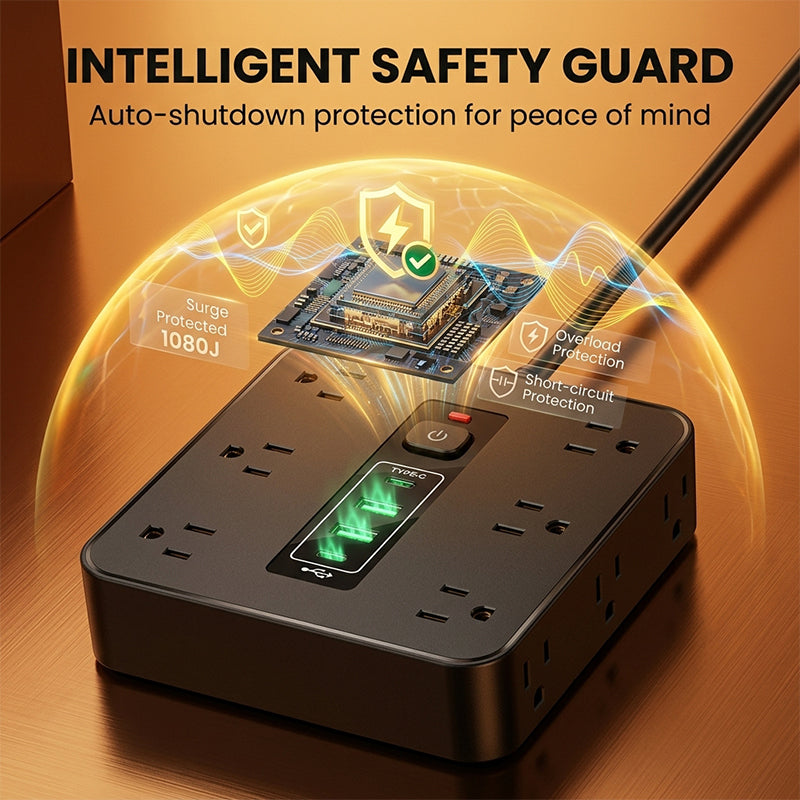 Smart USB Power Strip Extension Hub