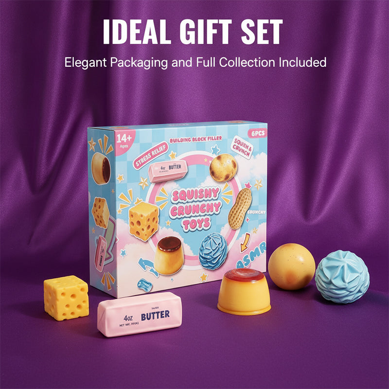 6‑Piece Set Crunchy ASMR Sensory Fidget Balls