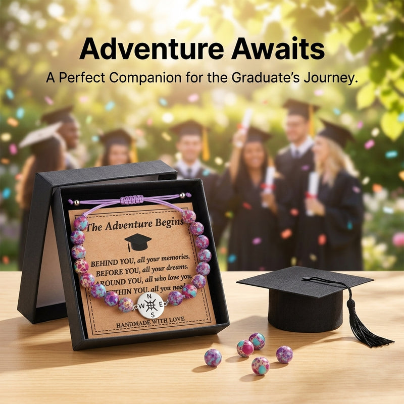 Inspirational compass bracelet graduation gift