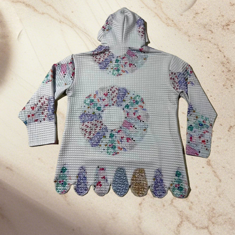 Women's Fashion Waffle print hoodie