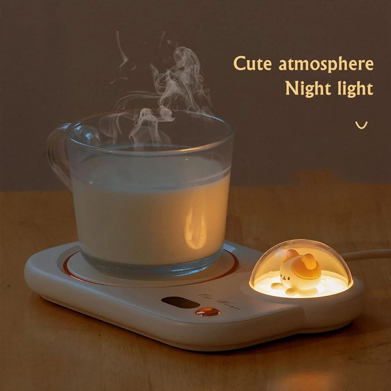 Heating cup warmer with light