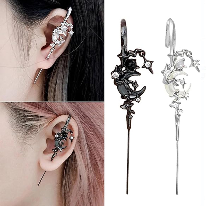 Moon Ear Hook Needle Piercing Earring