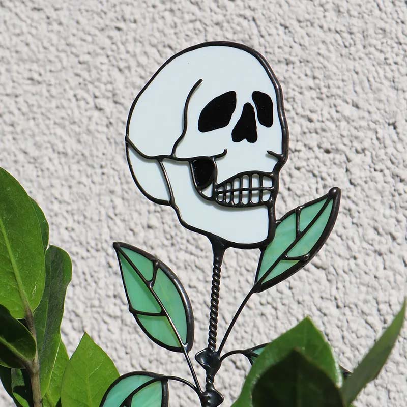 💥Early Halloween 💀Skull Stained glass Plant💐