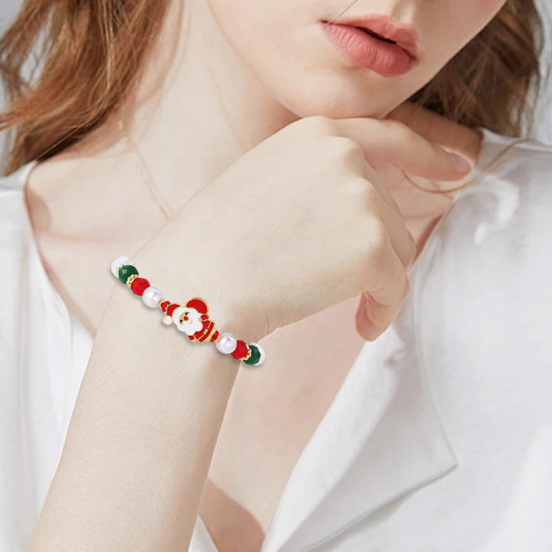 4Pcs Christmas Santa Claus Elk Colorful Bracelet