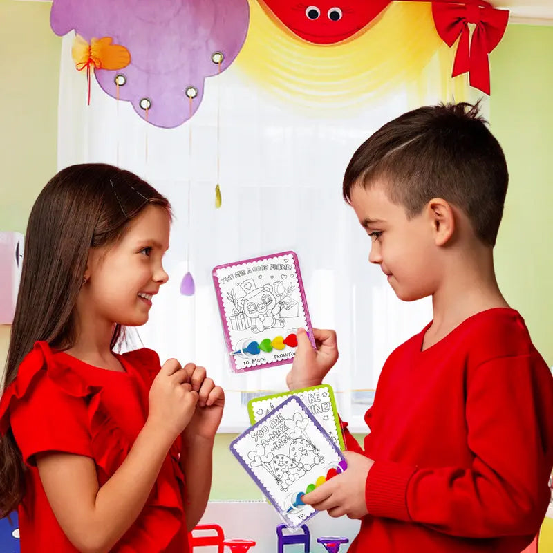 DIY Valentine’s Day Coloring Card Set