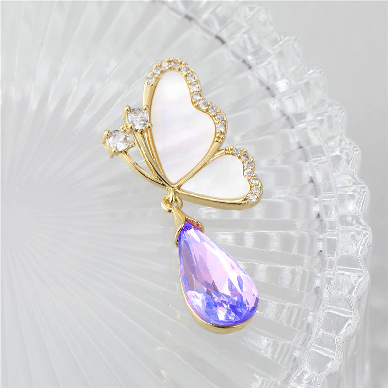 Purple Butterfly Earrings