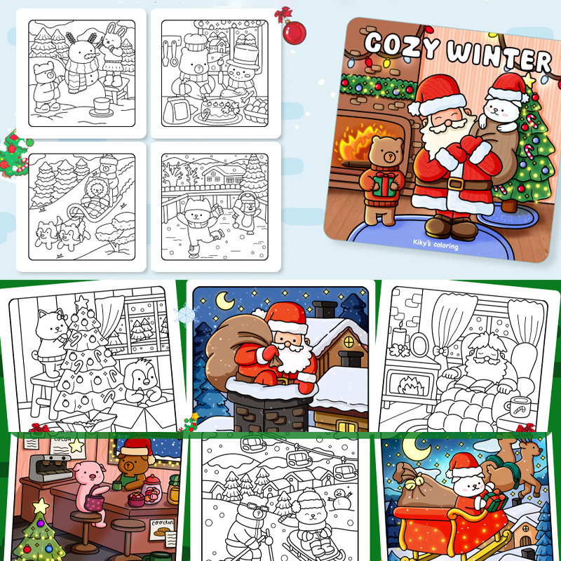 Cozy Winter - Santa Claus Colouring Book