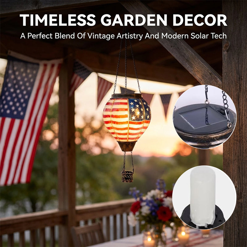Vintage Solar Hot Air Balloon Garden Lantern