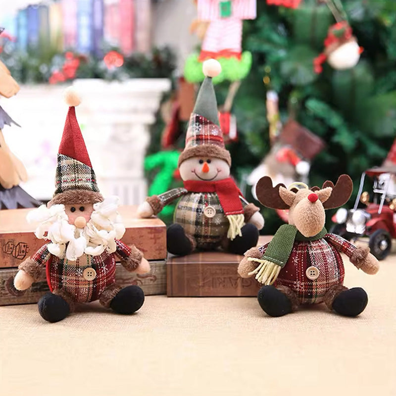 Christmas snowflake plaid doll