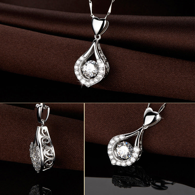 Twinkling Heart Waterdrop Stone Necklace