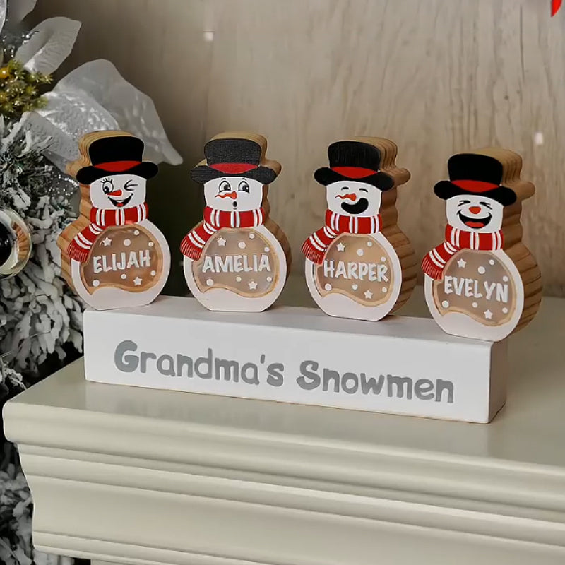 Personalized Snowman Wooden Decoration