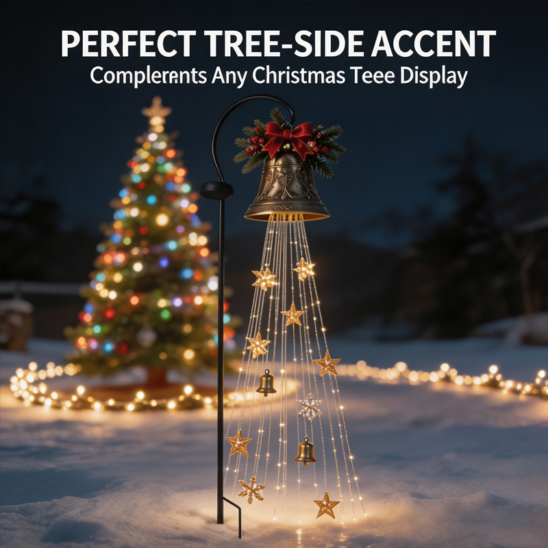 Christmas Bell Cascade Solar Yard Light
