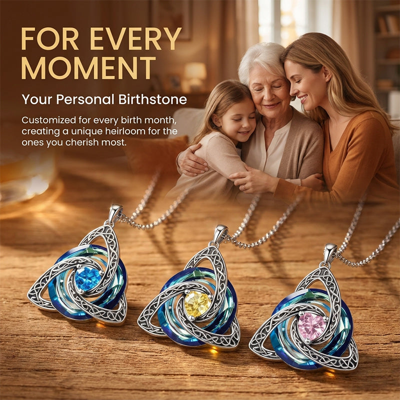 12-Month Celtic Birthstone Necklace