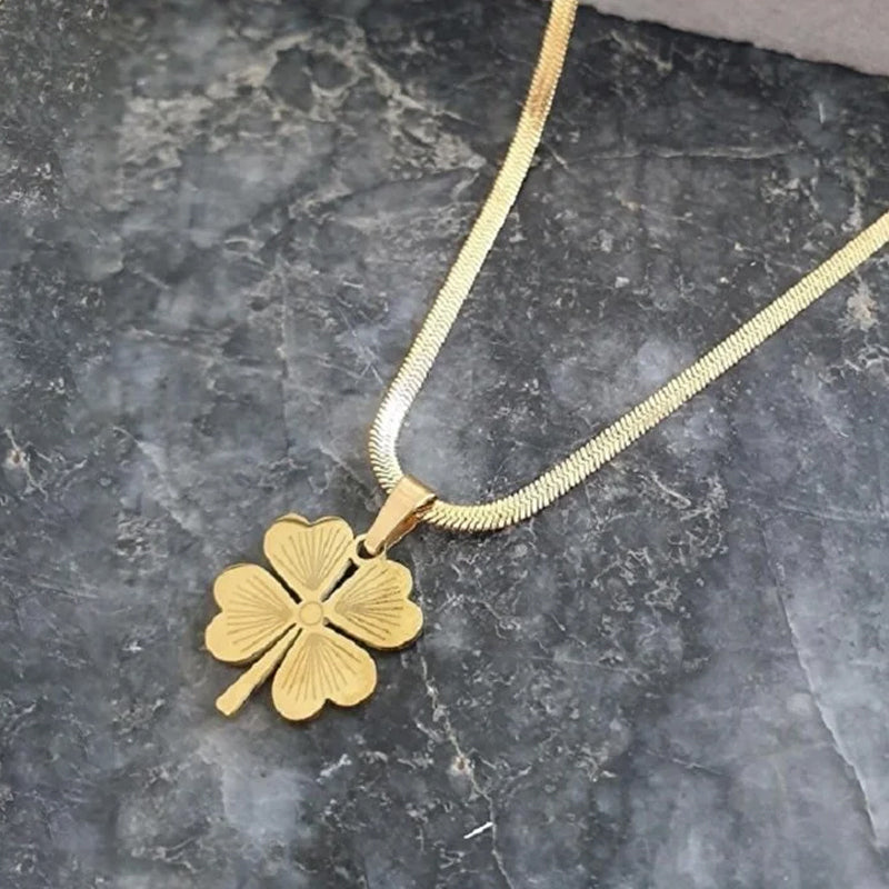 Gold Plated Lucky Clover Necklace