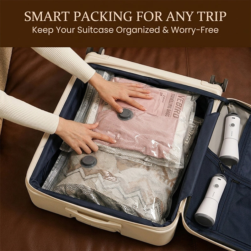 Travel Vacuum Bags with Portable Electric Pump