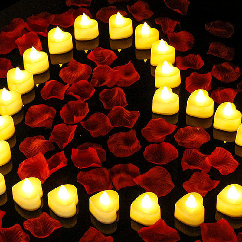 24pcs LED Heart-shaped Electronic Candle Light