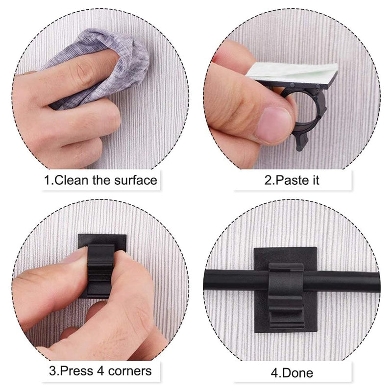 Adhesive Fixed Seat Wire Clip Adjustable Fixing Clip