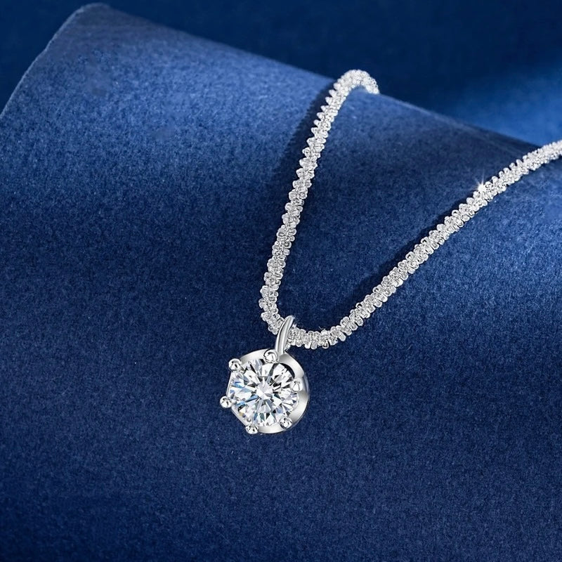 Six Prong Moissanite Necklace