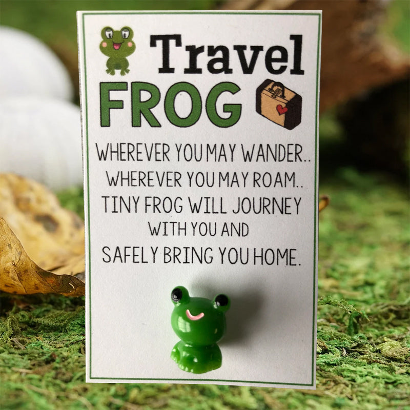 TRAVEL FROG mini adorable froggy Greeting Cards