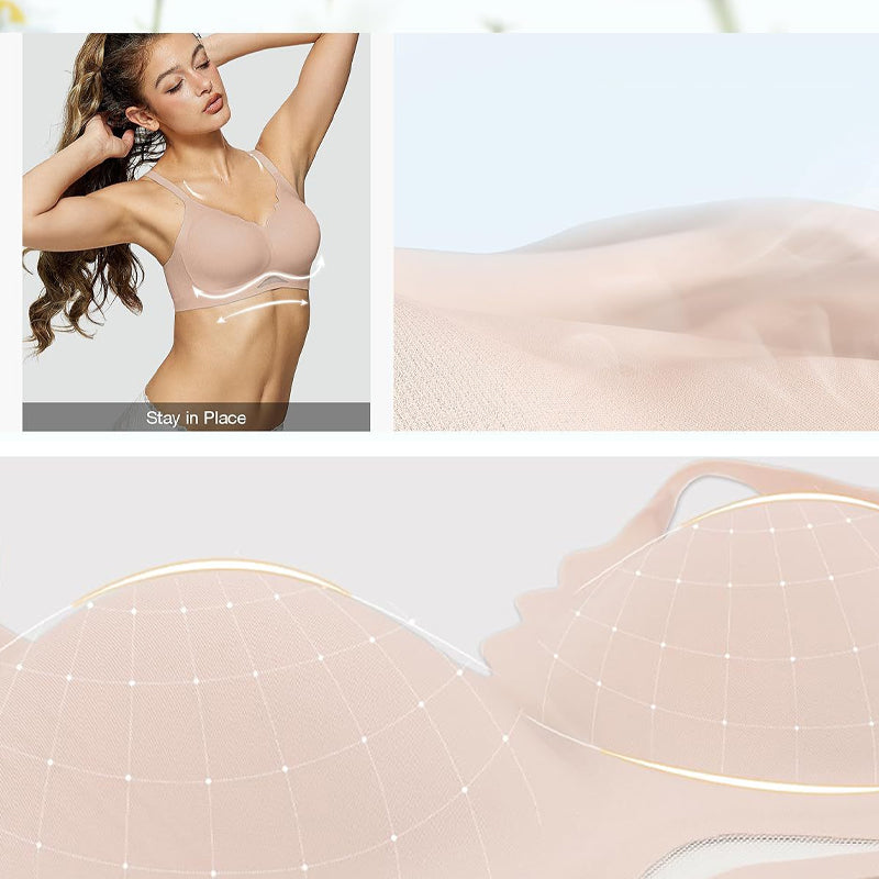 Womens Wireless Bras Scalloped Push Up Bralettes