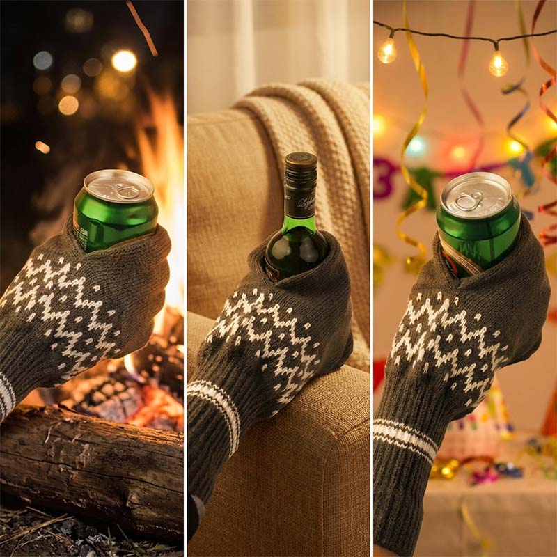 Knitted beer glove