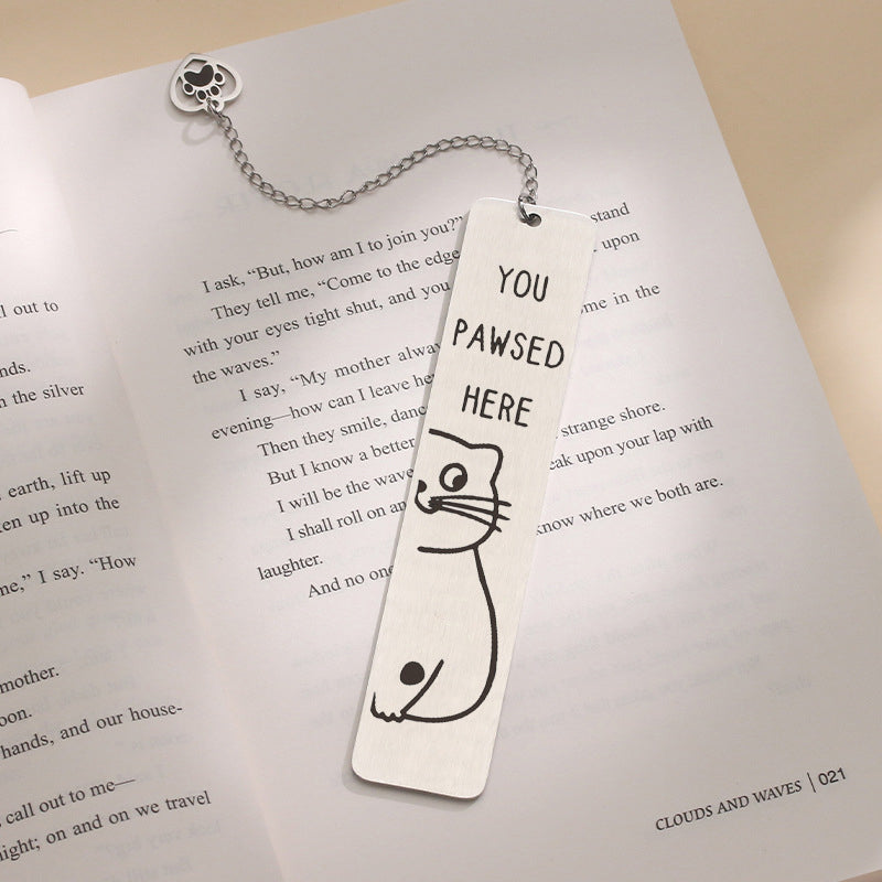 Stainless Steel Kitten Bookmark