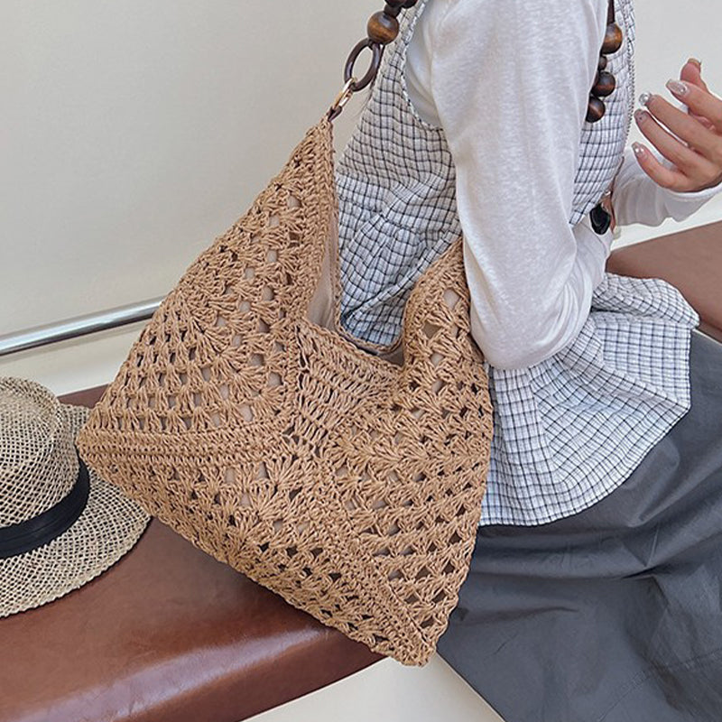 Woven Straw Summer Tote Bag