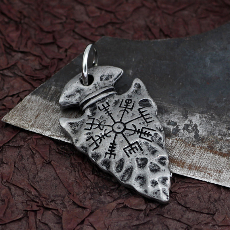Odin's Spear Necklace with Vegvisir Symbol
