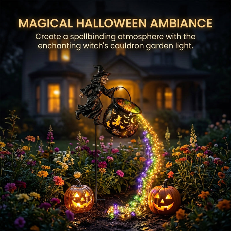 Halloween Witch Cauldron Garden Light