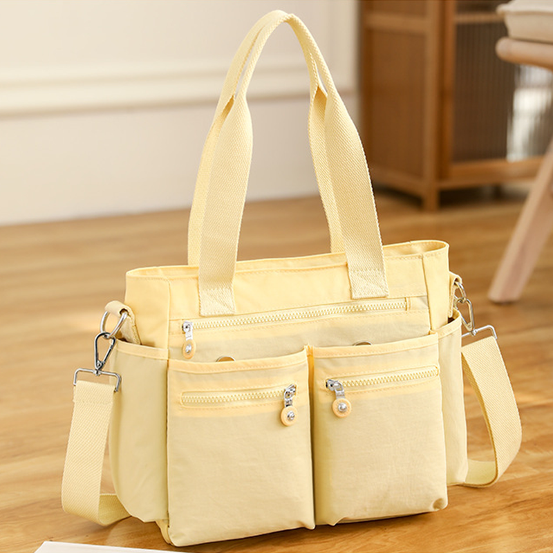 Double Pocket Tote Shoulder Bag