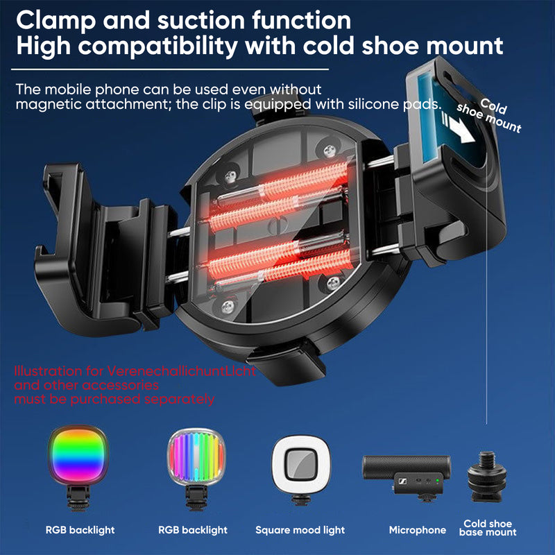 Portable magnetic selfie stick