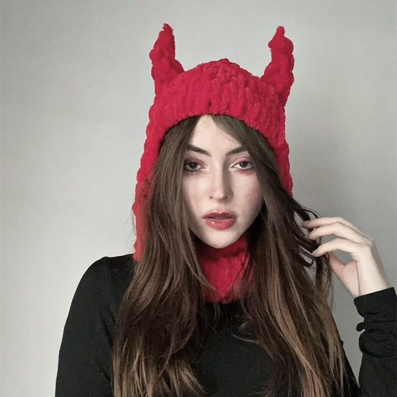 Handmade Knitted Hat with Large Bunny Ears