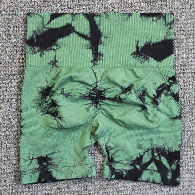 Professional Tie Dye Seamless Yoga Shorts
